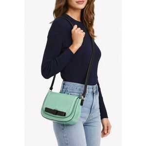 Kate Spade Chelsea Park Bow Crossbody Jade Patent Leather Small Purse